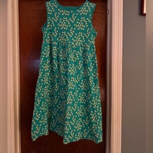 Land’s End Girls' Floral teal and Yellow Cotton sleeveless Dress